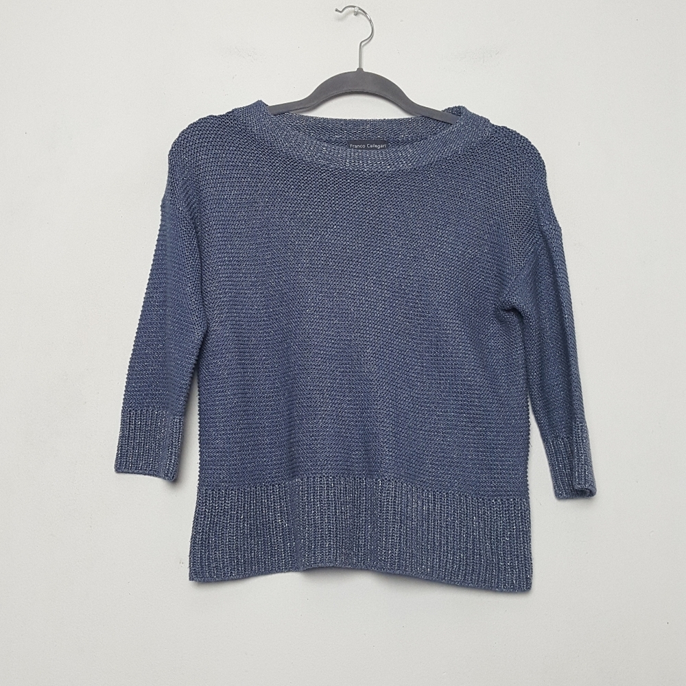 Franco Callegari Blue Metallic Sweater Size S